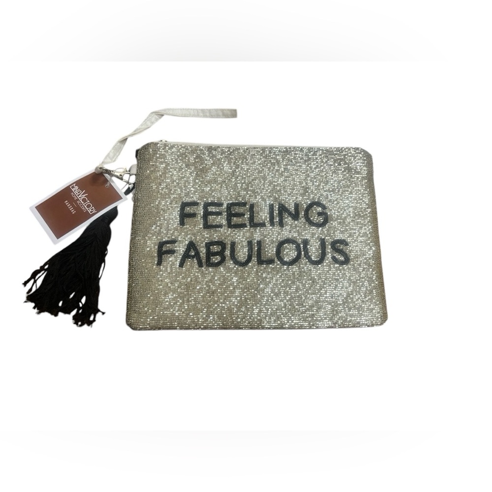 Mina Victory Made in India handheaded “Feeling Fabulous” pouch